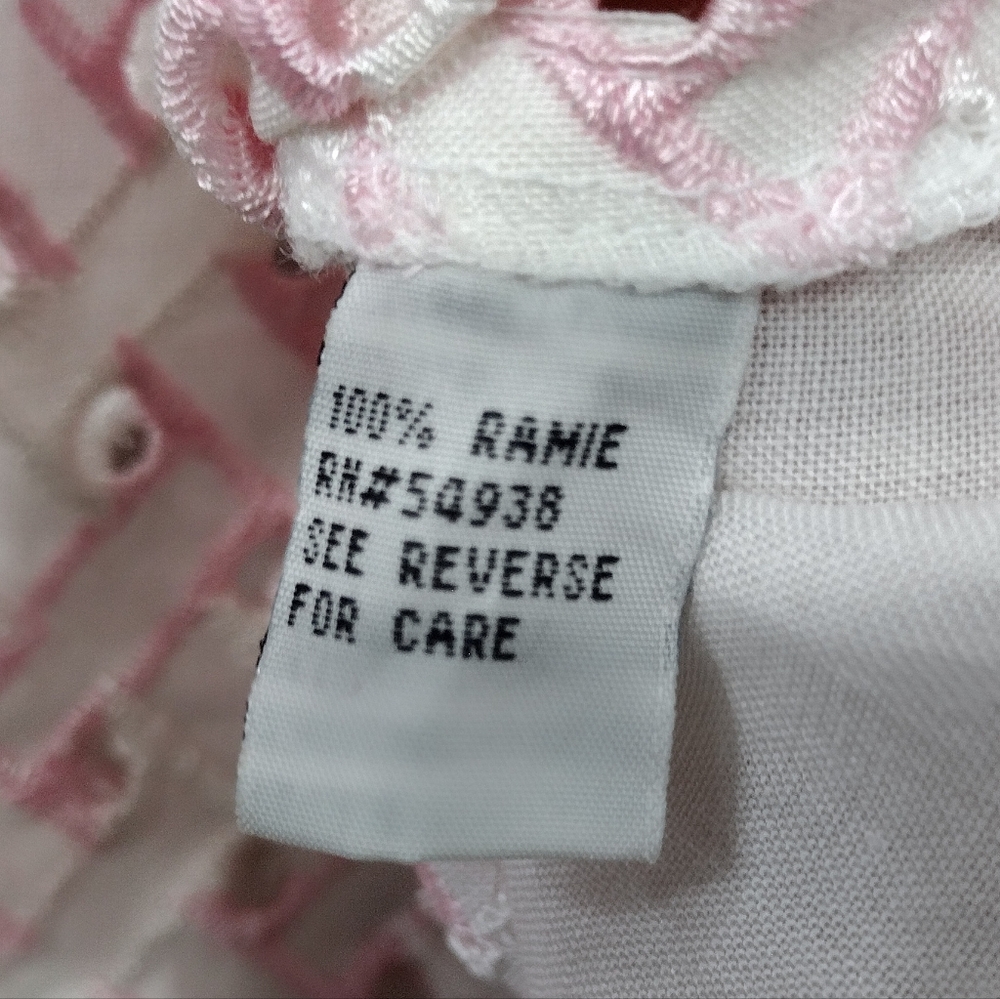 Poetic Eyelet Button Shirt Women's 12 White Pink Barbiecore Retro Casual Office - Picture 8 of 9